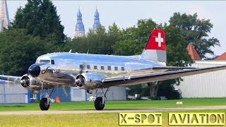 Swissair DC3  Classic Formation  Airliner Classics Speyer 2017 [upl. by Ulick]