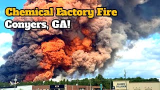 BREAKING Massive Fire Erupts at BioLab Chemical Plant in Conyers Georgia  conyers plant fire [upl. by Attena]