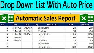 Excel Automatic sales Report with Dynamic Drop Down list by learning center in UrduHindi [upl. by Lamond291]