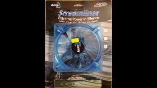 Aerocool Streamliner 140 with 120 Adaptor 3pin Blue LEDs Fan Review Pt 1 [upl. by Anez]