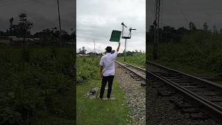 line clear signal green flag train trainhorn railway indianrailways shorts ytshorts [upl. by Pauli]