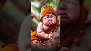 cute little monk 🤣 cute baby 😍 cartoon 🌿 baby short video cartoon shortsvideo cutebaby cute [upl. by Erlinna]