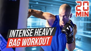 INTENSE 20 Minute Heavy Bag Workout [upl. by Akemahs552]