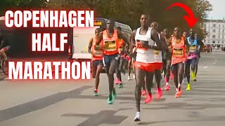 KIPTUM VS KEJELCHA Copenhagen Half Marathon CRAZY FINISH [upl. by Nnylkcaj]