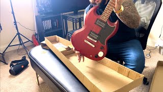 My first guitar Epiphone SG Special Satin Unboxing amp Playing [upl. by Shandee]