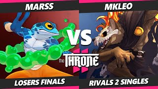 The Throne 2 LOSERS FINALS  Marss Ranno Vs MkLeo Forsburn Rivals of Aether 2  RoA2 [upl. by Hgielanna184]