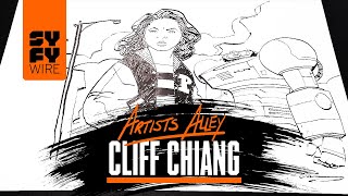 Paper Girls Comic Artist Cliff Chiang Sketches Tiffany Artists Alley  SYFY WIRE [upl. by Natalina]