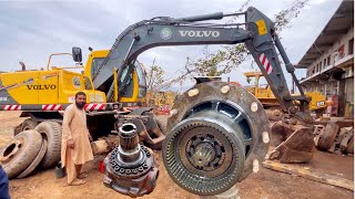 Volvo Excavator  How Experts Change Wheel Drum Bushes amp Bearing Jam  Repairing Process [upl. by Alliuqa]