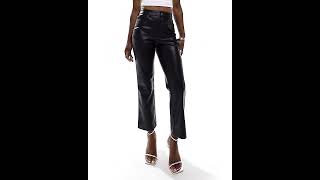 NEVER FULLY DRESSED PU Trousers Pants Shiny Black Women  Asos [upl. by Assennav786]