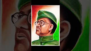 Subhash Chandra Bose drawing 🎨🇮🇳 art viral [upl. by Charo]