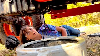 12 year old girl gets tractor ready for the season  In 9 MINUTES WILL IT STILL RUN [upl. by Ilatfen583]