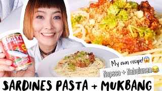 SARDINES PASTA RECIPE  MUKBANG LOCKDOWN FOOD COCO MANUEL [upl. by Medwin271]