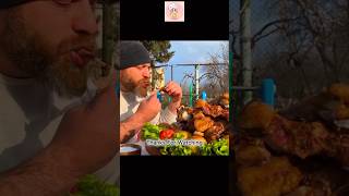 Barbecue of lamb ribs with potatoes in an oven by coolchef cooking lambribs asmr [upl. by Hogg]