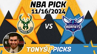 Milwaukee Bucks vs Charlotte Hornets Pick 111624 NBA Prediction for Bet [upl. by Suryc]