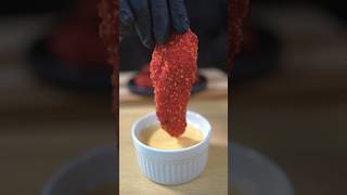 ASMR Cheetos flamin hot Fried Chicken Tenders with Cheese Dipping Sauce [upl. by Nikos]