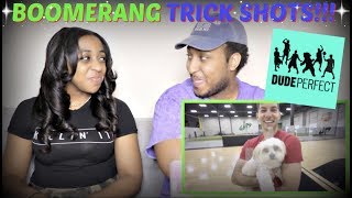 quotBoomerang Trick Shotsquot By Dude Perfect REACTION [upl. by Leonteen]