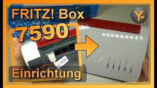 AVM FRITZ Box 7590 DSLZugang verkabeln amp einrichten [upl. by Kcirredal]