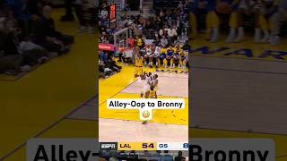 Bronny James gets up on the break amp THROWS DOWN the AlleyOop Slam 🔥👀Shorts [upl. by Amarillas]