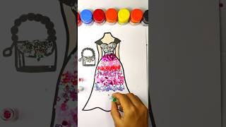 MAGICAL Glitter Dress Art Creations art glitterpainting artandcraft shorts [upl. by Jacobba]