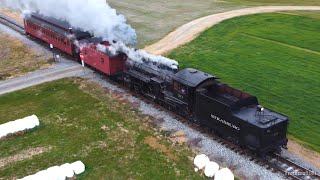 4K Strasburg Railroad 90 Holiday Drone Chase [upl. by Nonaihr170]