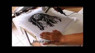 Tutorial Cara Sablon Kaos Manual Dengan Pasta Rubber Sederhana [upl. by Flore]