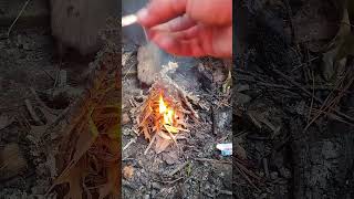 Trying out Pyro Putty campfire firestarter hunting outdoorlife outdooradventure fire [upl. by Charita]