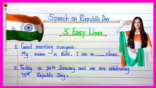 Republic day speech 2024  5 lines speech on Republic Day in english  26 january speech in english [upl. by Kleinstein560]