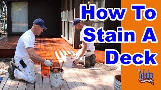 How To Stain a Deck Tips amp Hacks Staining A Wood Deck [upl. by Sherurd451]