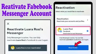 How to reactivate Facebook messenger account after deactivating  reactivate messenger account FB id [upl. by Sher]