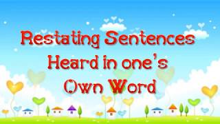 RESTATING SENTENCES  Learning is FUN [upl. by Kcirdlek935]