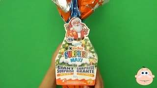 Kinder Surprise Eggs MAXI Giant Santa Clause Christmas Edition Toys Opening Unboxing [upl. by Erolyat411]