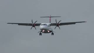 LoganAir ATR 72600 Arriving into Birmingham Airport [upl. by Aremahs990]