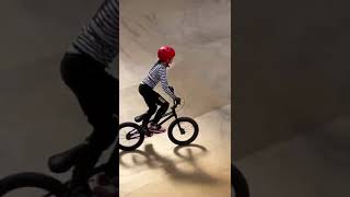 BMX Liam indoor BMX track more NEW tricks learnt [upl. by Nyral]