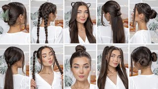 10 EASY HEATLESS BACK TO SCHOOL HAIRSTYLES [upl. by Bohs478]