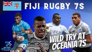 FIJI RUGBY 7s WILD TRY  Oceania Sevens  Rugby 7s Olympics [upl. by Dionisio]