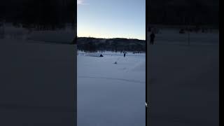 Rc Snowmobile long track deep snow wheelie [upl. by Olwen405]