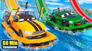 Supercars Race Police Car Chase Monster Trucks Fire truck Ambulance Jeep Cars Movie Compilation [upl. by Gilder143]