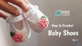 Crochet Baby Booties Tutorial For Beginners Part 1 [upl. by Charlotta]