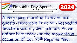 Republic Day Speech in English  Speech On Republic Day  26 January Speech [upl. by Leverick]