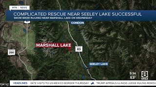 Injured snow biker rescued north of Seeley Lake [upl. by Peg]