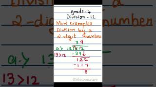 Math  Grade 4 Division  12  shorts education maths [upl. by Peltz992]