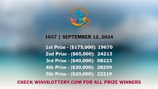 VI Lottery Drawing Results for 1037 Hurricane Preparedness Ticket  9122024 [upl. by Levitan952]