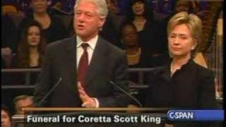 Remarks by President Clinton at Coretta Scott Kings funeral [upl. by Eustashe470]