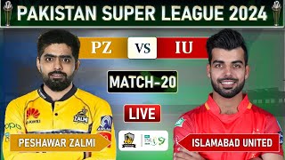 PSL LIVE  PESHAWAR ZALMI vs ISLAMABAD UNITED MATCH 20 LIVE COMMENTARY  PZ vs IU LIVE [upl. by Marybeth229]