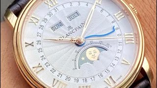 BLANCPAIN VILLERET MOONPHASE amp COMPLETE CALENDAR 6664364255B [upl. by Derag27]