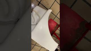 Clogged urinal plumber new drain fyp work nasty urine funny wow [upl. by Deedahs]