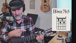 Bb minor 7 flat 5 and other m7b5 guitar chords [upl. by Eked]