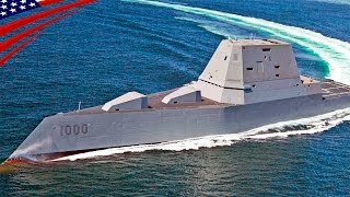 New Futuristic Stealth Destroyer USS Zumwalt DDG1000 at Sea  近未来的な新型ステルス駆逐艦 USSズムウォルトDDG1000 [upl. by Ennahgem]