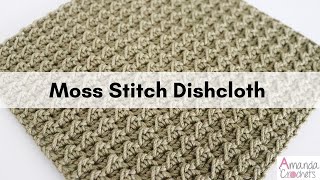 Moss Stitch Dishcloth  Easy Crochet Tutorial [upl. by Notrem]