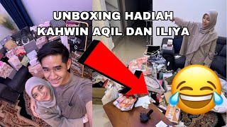 UNBOXING SEMUA HADIAH KAHWIN AQIL DAN ILIYA 😂❤️ TERKEJUT WOI BUKA HADIAH 😱 [upl. by Monroe]